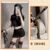 Lingerie Charmosa Sexy Novo Estilo Uniforme Sexy Conjunto Tentação Saia Curta Roupa de Policial Apaixonada Conjunto para Flertar em Boate para Mulheres
