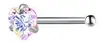 Tachuelas para nariz de acero inoxidable con forma de corazón y estrella más vendidas transfronterizas, barra en S, barra en L, barra curva, joyería para nariz incrustada con diamantes, al por mayor en stock