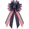 Día de la Independencia de Estados Unidos Lazo Patriótico Rojo Blanco Azul Estrellas Rayas Cuadros Cinta Lazo Fiesta Colgante de Puerta Decoración