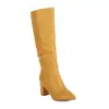 Botas Femininas Longas, Novo Estilo de Comércio Exterior Outono e Inverno, Forradas com Lã, Cano Médio, Bico Fino, Salto Bloco, Botas Femininas Forradas com Lã, Cano Alto, Para Mulheres Baixas