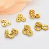 Cor de ouro antigo contas planas torcidas seis palavras mana espaçador pulseira DIY colar pulseira material com contas