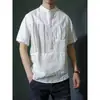 Camisa de Manga Corta a Rayas Frescas Estilo Coreano 2026 Verano Delgada de Moda para Hombre Versátil Casual Artística