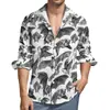Nueva Camisa Hawaiana de Manga Larga Casual para Hombre Impresa en 3D Serie de Halloween de Comercio Exterior Más Vendida Transfronteriza