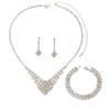 Conjunto de tres piezas de collar, pendientes y pulsera cuadrados, sencillos, europeos y americanos, con diamantes que combinan con todo, joyería nueva, 2022
