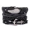 Pulsera de cuero tejido retro de Europa y Estados Unidos simple multicapa alas pulsera de piel de vaca suministro de fabricantes transfronterizos entrega rápida