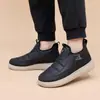 Botas de Nieve Nuevas de Invierno Impermeables Zapatos de Algodón Botas de Hombre de Invierno Engrosadas Cálidas con Forro Polar Antideslizantes Bordado Slip-on Zapatos de Hombre