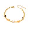 Variedad de cadena de hueso de serpiente de acero de titanio que no se decolora, amor, Redondo, Cuadrado, estrellas, Pulsera de mariposa blanca, Pulsera, Mujeres, Lote directo de fábrica