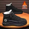 Botas Masculinas de Cano Alto de Inverno em Veludo Acolchoado Espesso Impermeáveis e Antiderrapantes Botas de Trabalho para Construção Proteção do Trabalhador