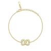 Pulseira de amor com coração duplo entrelaçado S925 prata de lei joias de coração 520 dia dos namorados joias de prata Pulseira