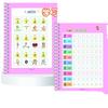 Caderno de Caligrafia com Sulcos Diversão Infantil Treino de Caneta Pinyin Digital Alfabeto Conexão Jovem Vermelho
