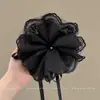 Suave con el cabello, elegante y con estilo, scrunchie, pasador de malla floral pequeño estilo coreano, accesorio para el cabello plisado de estilo de hada