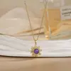 Collar para Mujer con Flor Giratoria, Sencillo y de Moda, Moderno y Versátil, Joyería de Cadena para Clavícula de Acero de Titanio, Regalo para el Día de la Madre