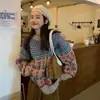 Invierno 2024 Nuevo Retro Industria Pesada Jacquard Tejido Prendas Exteriores Engrosado Suelto Estilo Perezoso Suéter de Manga Larga Superior para Mujer