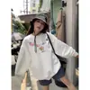 Sudadera con Cuello Redondo Estampada de Cachorro Americano para Mujer Otoño e Invierno 2025 Estilo Coreano Estilo Perezoso Chic Chaqueta Delgada que Cubre la Carne