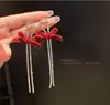 Pendientes Largos con Borlas Completos de Diamantes Exagerados Europeos y Americanos Tachuelas de Estilo Frío Pendientes de Lujo Ligero Nuevos de Humedad