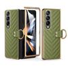 Adecuado para Samsung Z Fold8/7 Funda de Teléfono 6/5 Cuero Liso Galvanizado Patrón V Anillo Funda Película 4/3 Cubierta Protectora Anticaídas