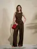 Conjunto de Lino Estilo Zhijia para Viaje 26 Modelo Nuevo Chaleco Ceñidor de Cintura Estilo Old Money Pantalones de Pierna Ancha Shorts Conjunto de Tres Piezas