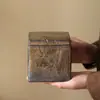 Cerámica Rugosa Sellada Lata Pequeña de Té Lata de Almacenamiento Retro Caja de Té Cuadrada para Almacenamiento Doméstico Almacén de Té Cerámico a Prueba de Humedad