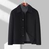 Abrigo de tweed corto de doble cara para hombre Jipai, otoño e invierno, nuevo, cosido a mano, de un solo botón, para hombre