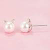 Ebay Pendientes de Gato de Perla con Baño de Plata 925 de Venta Caliente Europeos y Americanos Pendientes para Mujer Nuevo Estilo Coreano de Moda Sencillo Elegancia Original