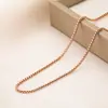 Corrente de Clavícula Atacado Estilo Ins 1,2mm Aço Inoxidável Corrente de Caixa Colar Corrente Quadrada Galvanoplastia a Vácuo Ouro 18K