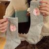 Calcetines de algodón glutinoso suave IOULOR con diseño de cabeza de oso de estilo coreano para mujer, transpirables, al por mayor, Sakagiya