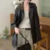Nova coleção de outono feminina, roupas femininas coreanas de Dongdaemun, alta qualidade, jaqueta de couro com lapela de alta qualidade, agasalho