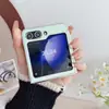 Funda de teléfono nacarada geométrica degradada 2024 para Samsung Z FLIP5 plegable FLIP4 moderna FLIP3