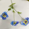 Fábrica de Flores Preferencial Transfronteiriça Flor Única 3 Flores Amor-perfeito Flor Artificial Paisagismo de Jardim Cenário Arranjo de Flores DIY