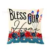 Funda de Almohada Estilo Nuevo Transfronteriza Flores y Globos del Día de la Independencia Celebra la Festividad Funda de Cojín Impresa Digitalmente Venta al por Mayor