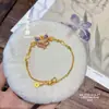 Pulseira feminina Fu's de prata 999, pulseira de raposa esmaltada, novo estilo chinês, luxo leve, joia de prata com design de nicho