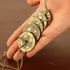 Moedas dos Cinco Imperadores e Dez Imperadores Espessadas Pingente de Moeda de Cobre Antiga Corda de Cânhamo Moeda de Cobre Latão Dinheiro dos Cinco Imperadores Artesanato Venda por Atacado