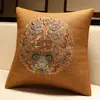 Almofada decorativa estilo chinês, almofada, capa de almofada estilo chinês para sofá de sala de estar, suporte lombar para escritório, almofada grande para encosto de cabeceira com enchimento