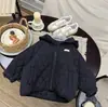 Chaqueta de algodón engrosada para niños 2026 nuevo estilo coreano abrigo de algodón de invierno para niños cálido negro holgado con capucha