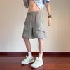 Pantalones Cortos de Seda de Hielo para Hombres y Adolescentes, Estilo Delgado de Verano con Bolsillos Grandes, Pantalones de Cinco Puntos para Uso al Aire Libre, Pantalones Deportivos de Secado Rápido para Estudiantes de Secundaria y Preparatoria