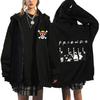 Chaqueta con estampado perimetral de animación de One Piece, unisex, estilo hip-hop, holgada y con capucha, a la moda.