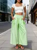 Ropa de Mujer de Comercio Exterior Transfronteriza Europea y Americana Amazon TEMU Wish Shein Pantalones de Pierna Ancha Elásticos con Bolsillo de Cordón Pantalones Cortos
