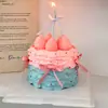Decoração de Bolo de Marshmallow de Morango para Celebridade da Internet Desenho Animado 3D Doce Decoração de Mesa de Confeitaria Enfeites de Encaixar