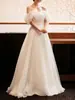 Vestido de Novia Ligero, Sencillo y de Nicho, Organza de Alta Gama, Hombros Descubiertos, Súper de Ensueño, Fotografía de Viaje al Aire Libre, Vestido de Novia para Exteriores, Venta al por Mayor Transfronteriza para Mujeres