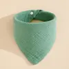 Babero Triangular de Color Sólido de Cuatro Capas Transfronterizo Toalla para Saliva Babero de Alimentación para Bebé Recién Nacido Toalla para Escupir Bebé Venta al por Mayor en Amazon