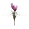 Ramos Modernos de Juncos Artificiales de Cinco Cabezas, Estilo Nórdico para Sala de Estar, Florero para Exhibición en Ventana, Arreglo Floral, Adorno de Decoración de Piso