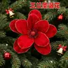 Decoraciones Florales Navideñas Nuevas Transfronterizas, Decoraciones de Boda, Flor de Magnolia con Polvo Dorado Cabezas de Flores Navideñas con Polvo Dorado de Alta Gama
