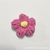 Flor de lana hecha a mano, flor tejida a mano, flor de algodón de leche tejida a mano, flor de puff de lana, accesorios de ropa, accesorios