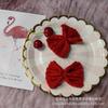 Accesorios de Lana Retro Color Caramelo Tejido de Lana Mariposa Tocado Hecho a Mano Pasador Pin Lateral Lazo de Lana Gruesa