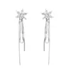 Pendientes Coreanos de Copo de Nieve con Borlas para Mujer, Diseño de Nicho, Estilo Largo Popular, Lujo Ligero, Sensación de Alta Gama, Pendientes Elegantes, Venta al por Mayor