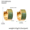 Pendientes de Lujo Ultra Brillantes de Media Ronda de Cuatro Filas Completamente de Diamante con Circonita Estrellada Europea y Americana, Pendientes Sencillos Personalizados para Mujer
