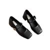 Zapatos Mary Jane Retro Franceses de Otoño 2025 para Mujer, Nuevos de Boca Baja, Punta Cuadrada, Tacón Medio Grueso, con Falda Mocasines