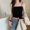Camisola de estilo coreano para mujer, top de tubo de una pieza con tirantes finos y almohadillas para el pecho, ropa interior ajustada con efecto push up y espalda descubierta