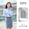 Camisa de manga larga para hombre, traje profesional de fibra de bambú, camisa sin planchado, ropa de trabajo de oficina gris claro para mujer.