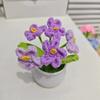 Regalo Día del Maestro Planta en Maceta de Nomeolvides Terminada Adornos Decoración Oficina Hogar Simulación Flor de Lana Tejida Planta en Maceta